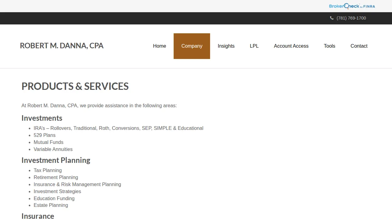 Robert M. Danna, CPA page