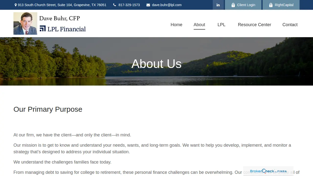 LPL Financial Dave Buhr, CFP page