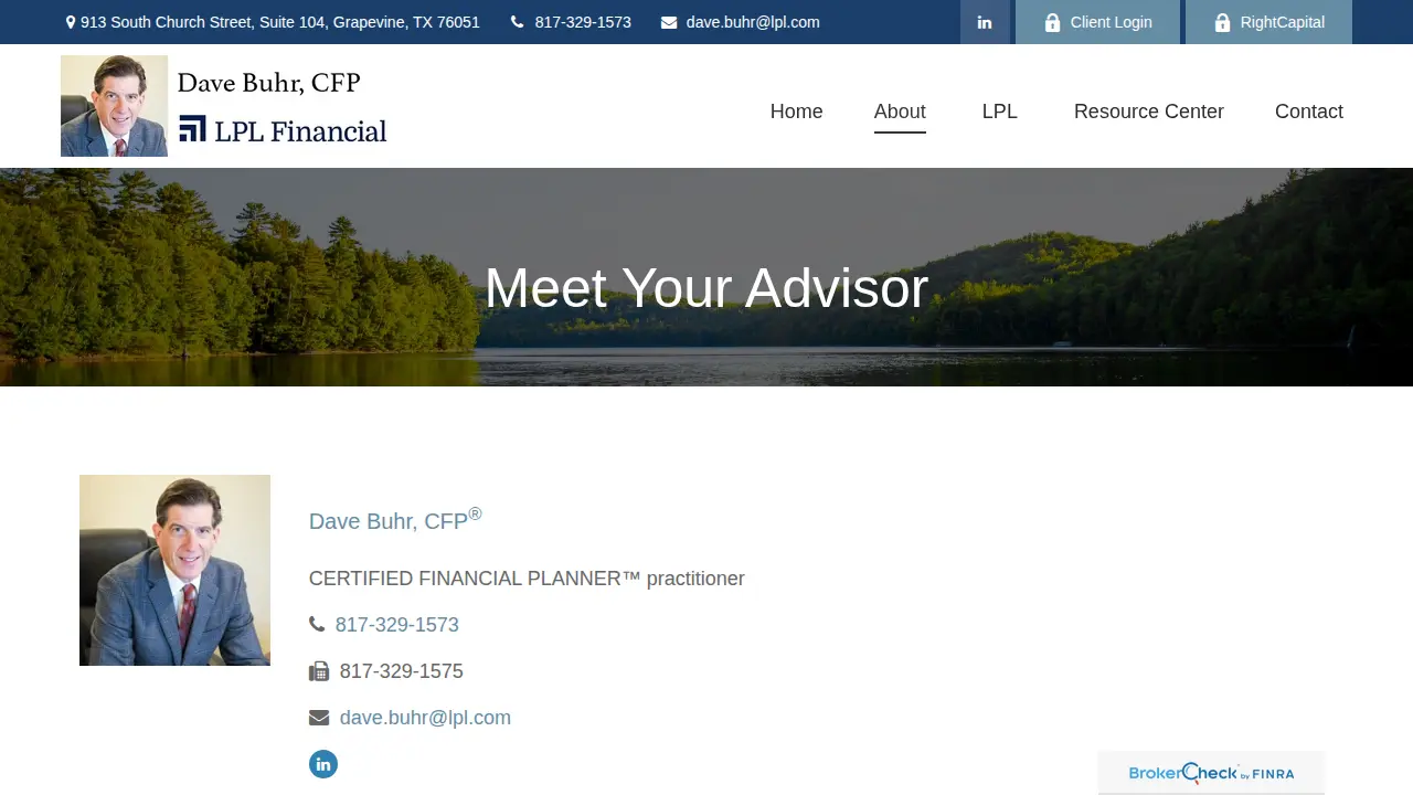 LPL Financial Dave Buhr, CFP page
