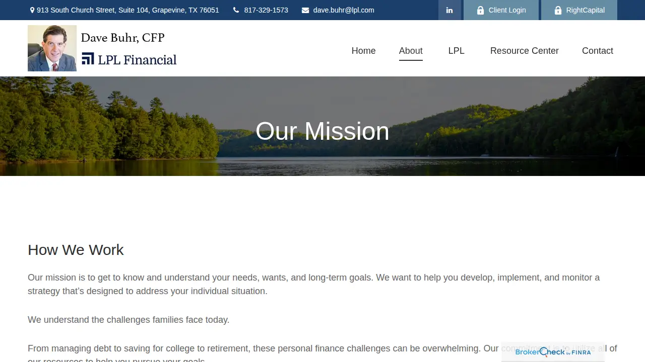 LPL Financial Dave Buhr, CFP page