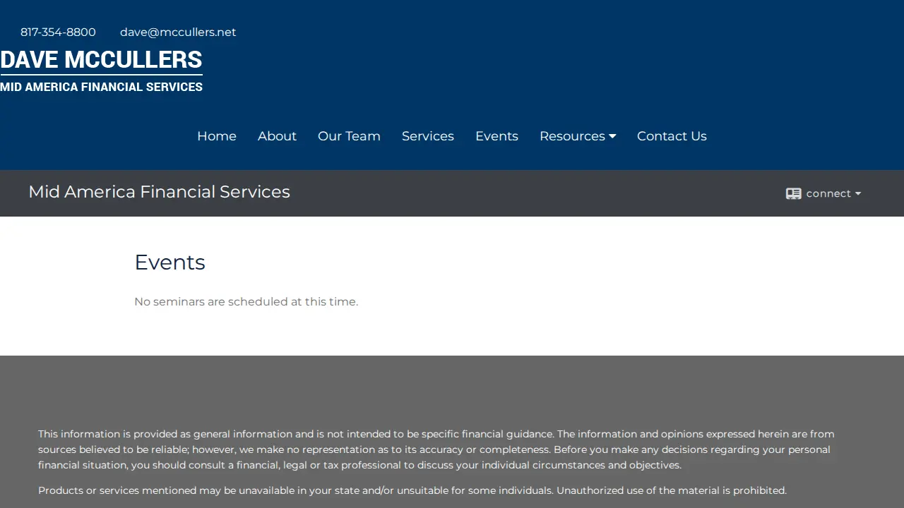 Mid America Financial Services page