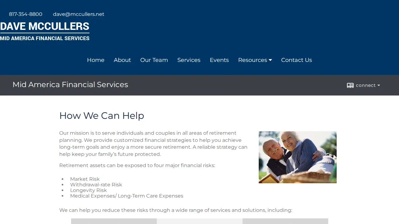 Mid America Financial Services page