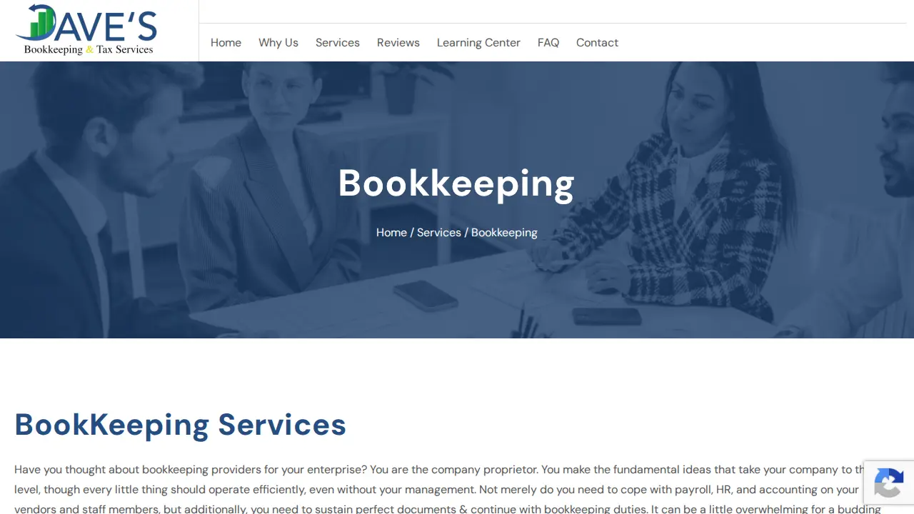 Dave's Bookkeeping and Tax Service LLC page