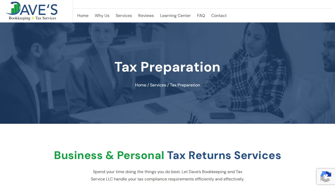 Dave's Bookkeeping and Tax Service LLC page