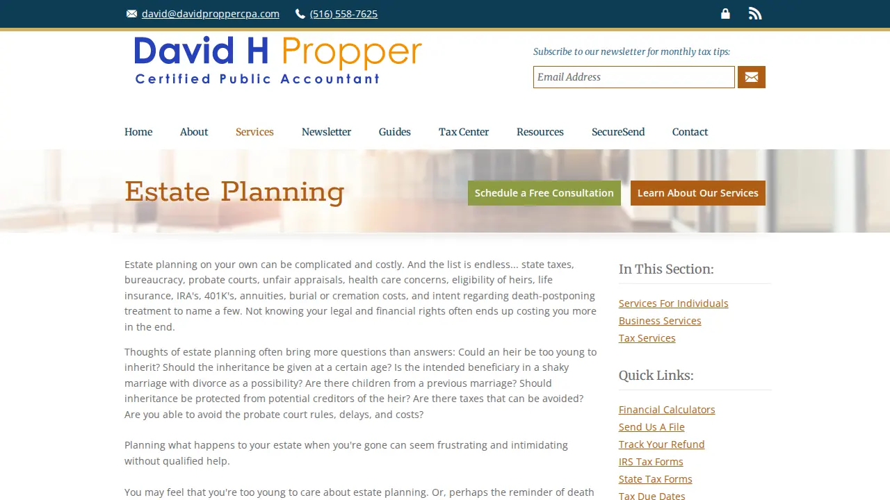 David H. Propper, CPA page