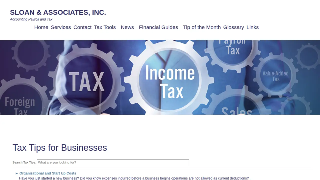 Sloan & Associates Inc page