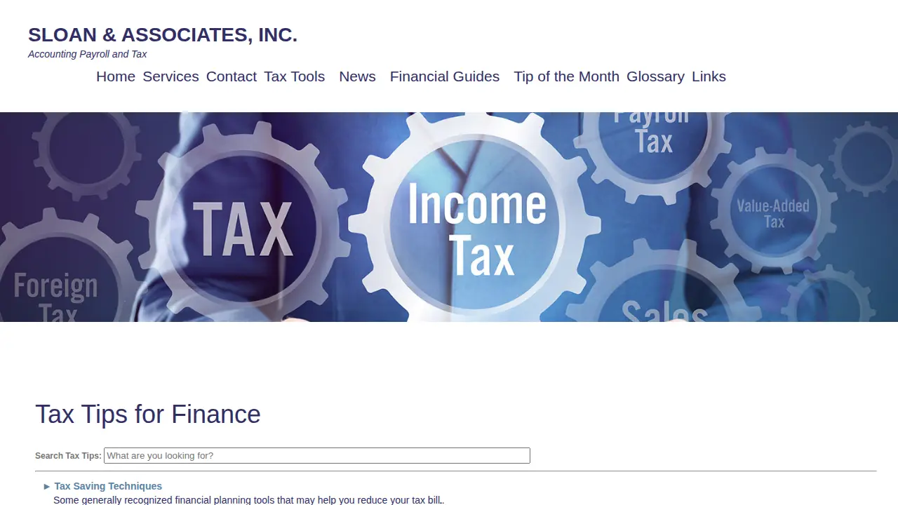 Sloan & Associates Inc page