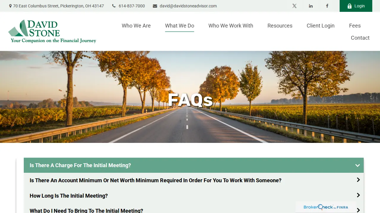 Personal Financial Advisors page