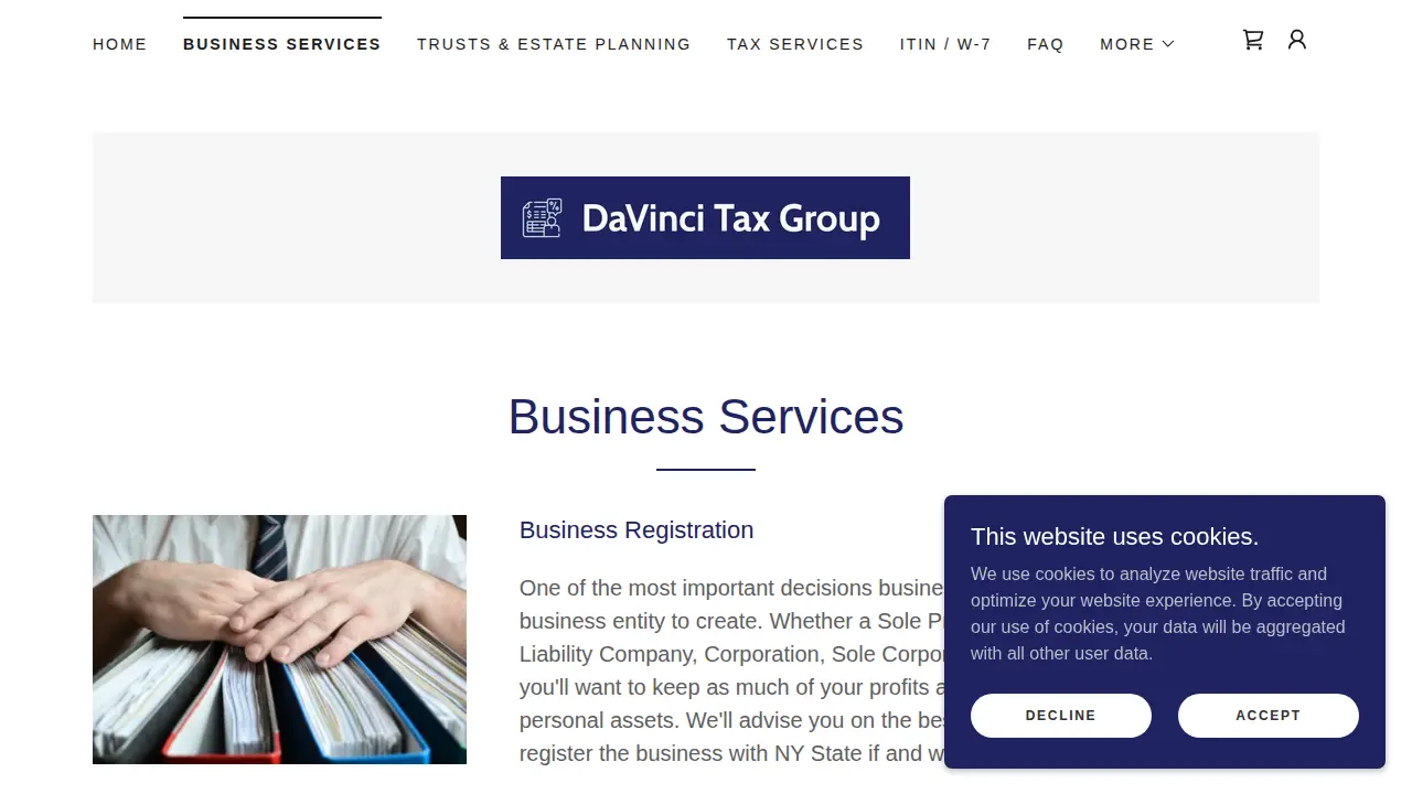 DaVinci Tax Group page