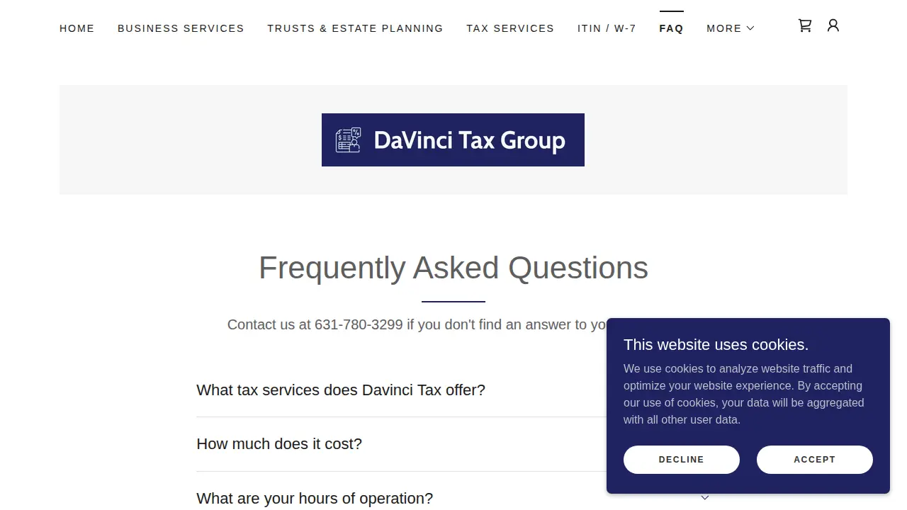 DaVinci Tax Group page