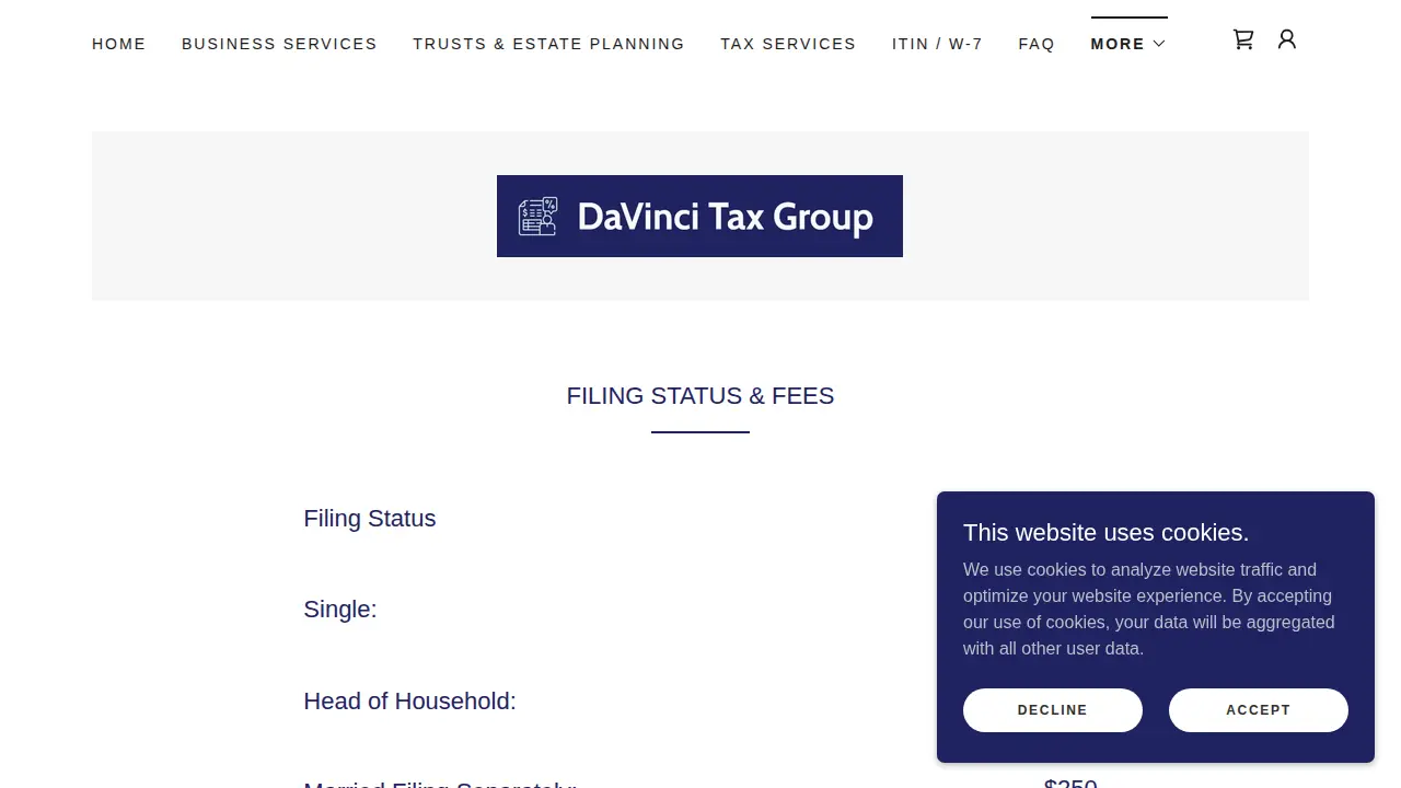 DaVinci Tax Group page