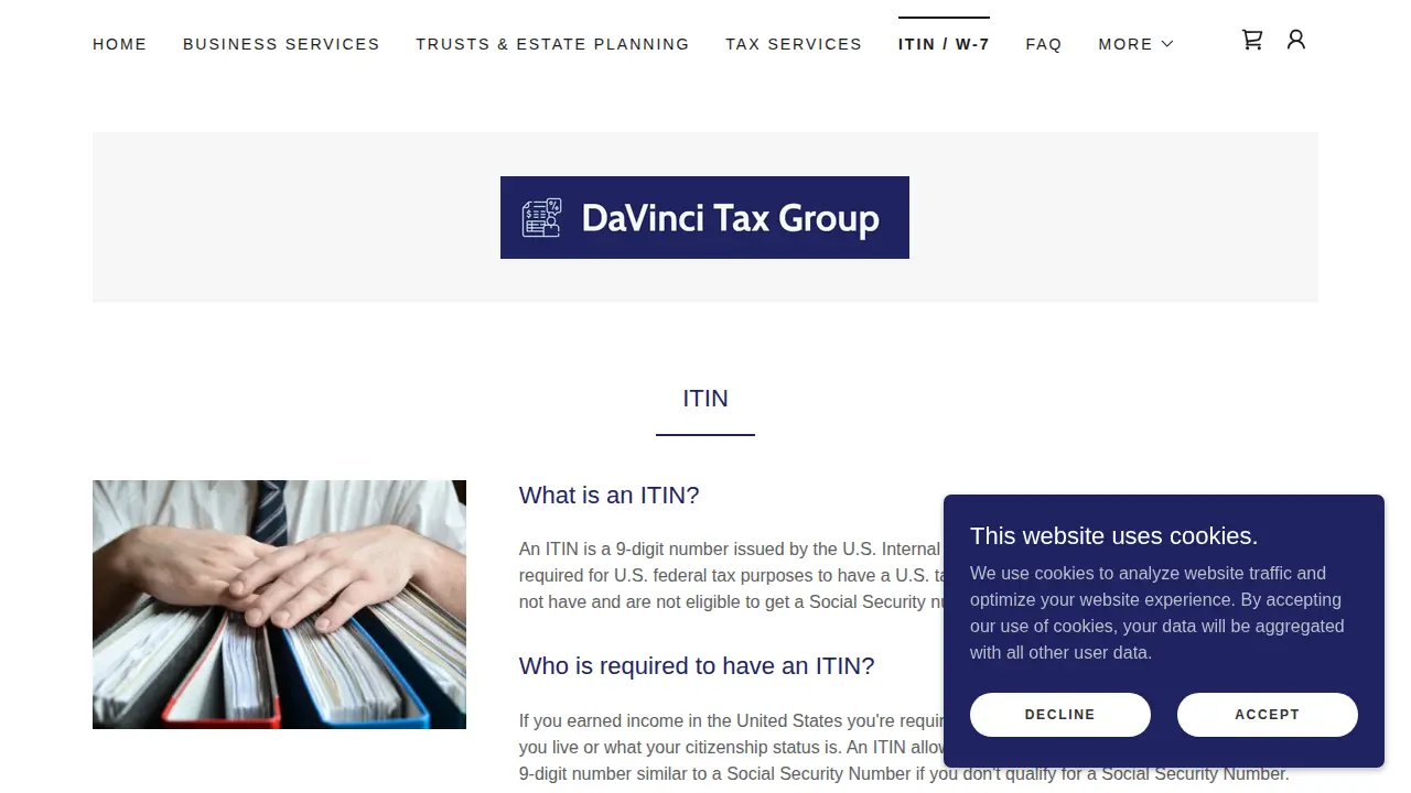 DaVinci Tax Group page