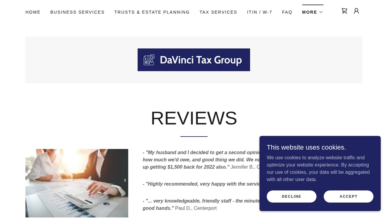 DaVinci Tax Group page