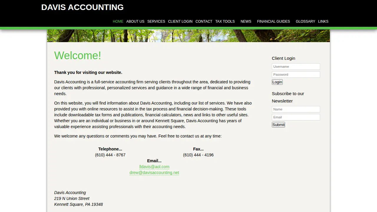 Davis Accounting page