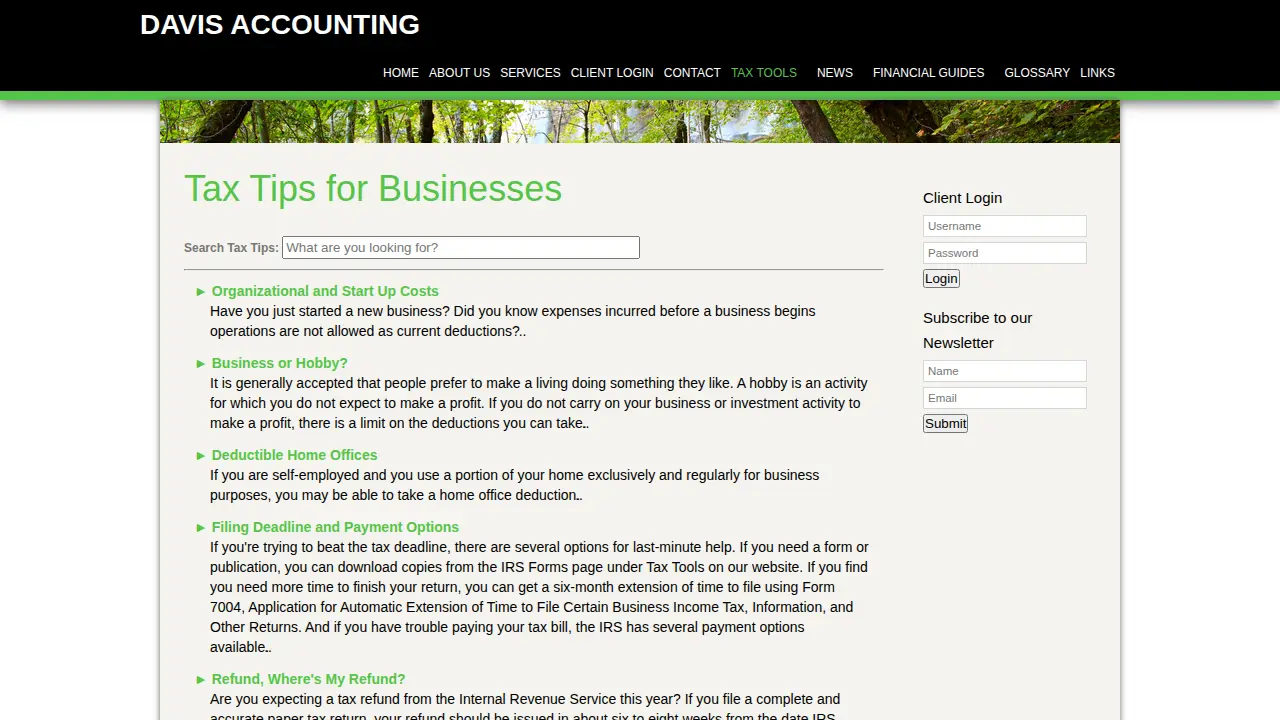 Davis Accounting page