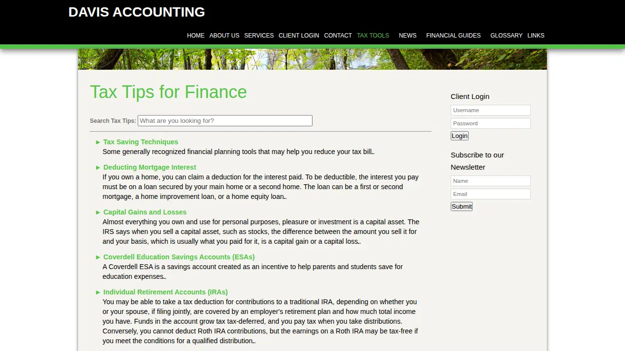 Davis Accounting page