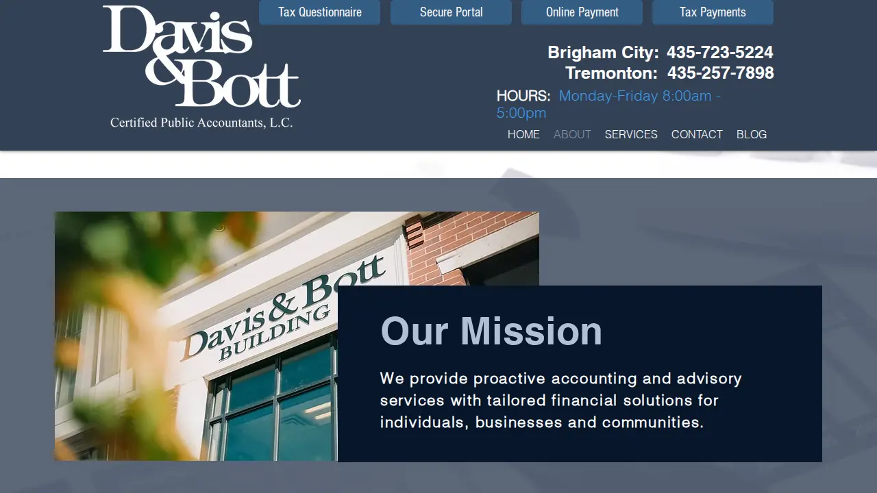 Davis & Bott Certified Public Accountants page
