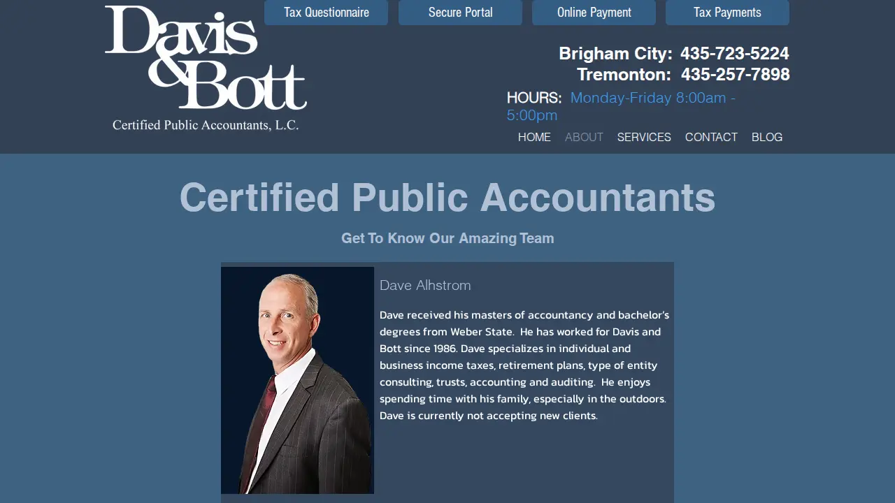 Davis & Bott Certified Public Accountants page
