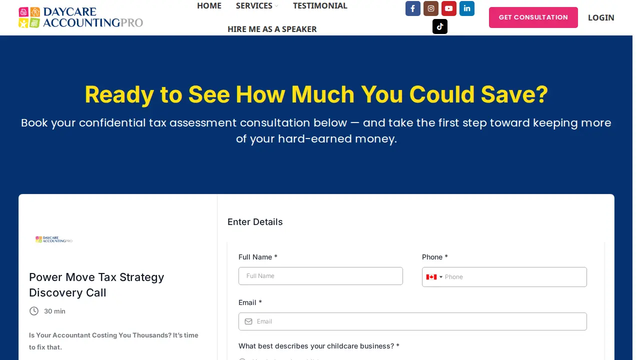 Daycare AccountingPRO page