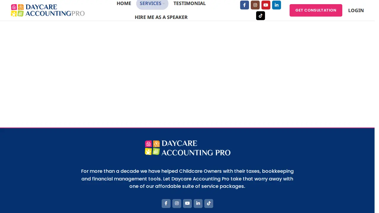 Daycare AccountingPRO page