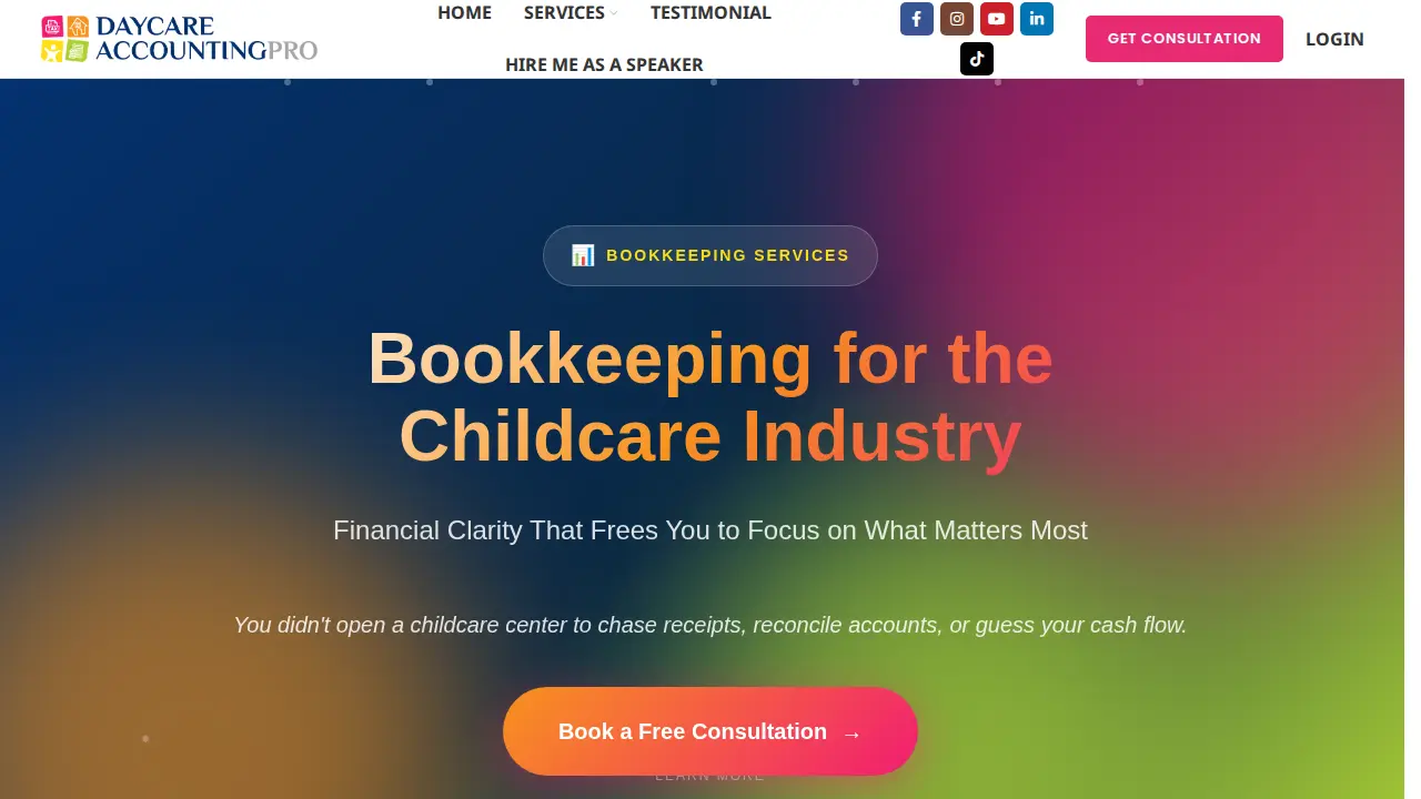 Daycare AccountingPRO page