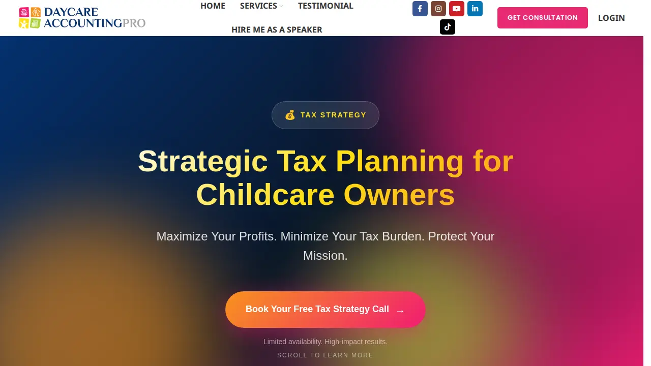 Daycare AccountingPRO page