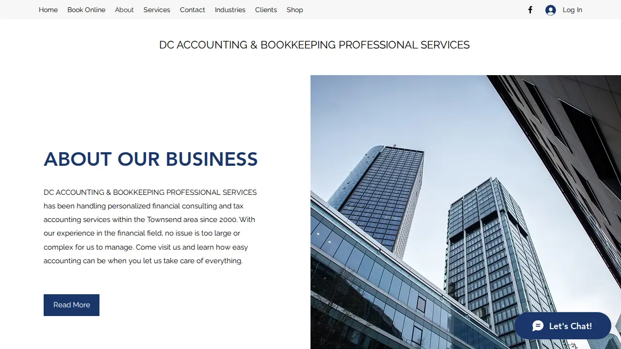 DC Accounting & Bookkeeping Professional Services page