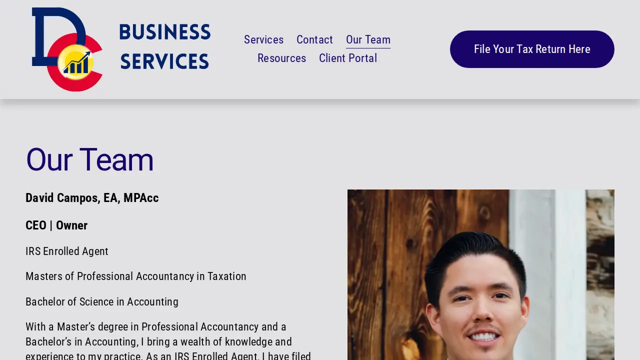 DC Business Services page