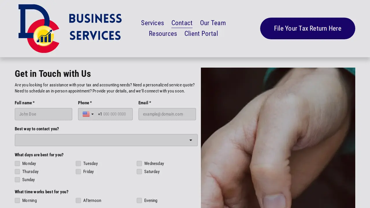 DC Business Services page