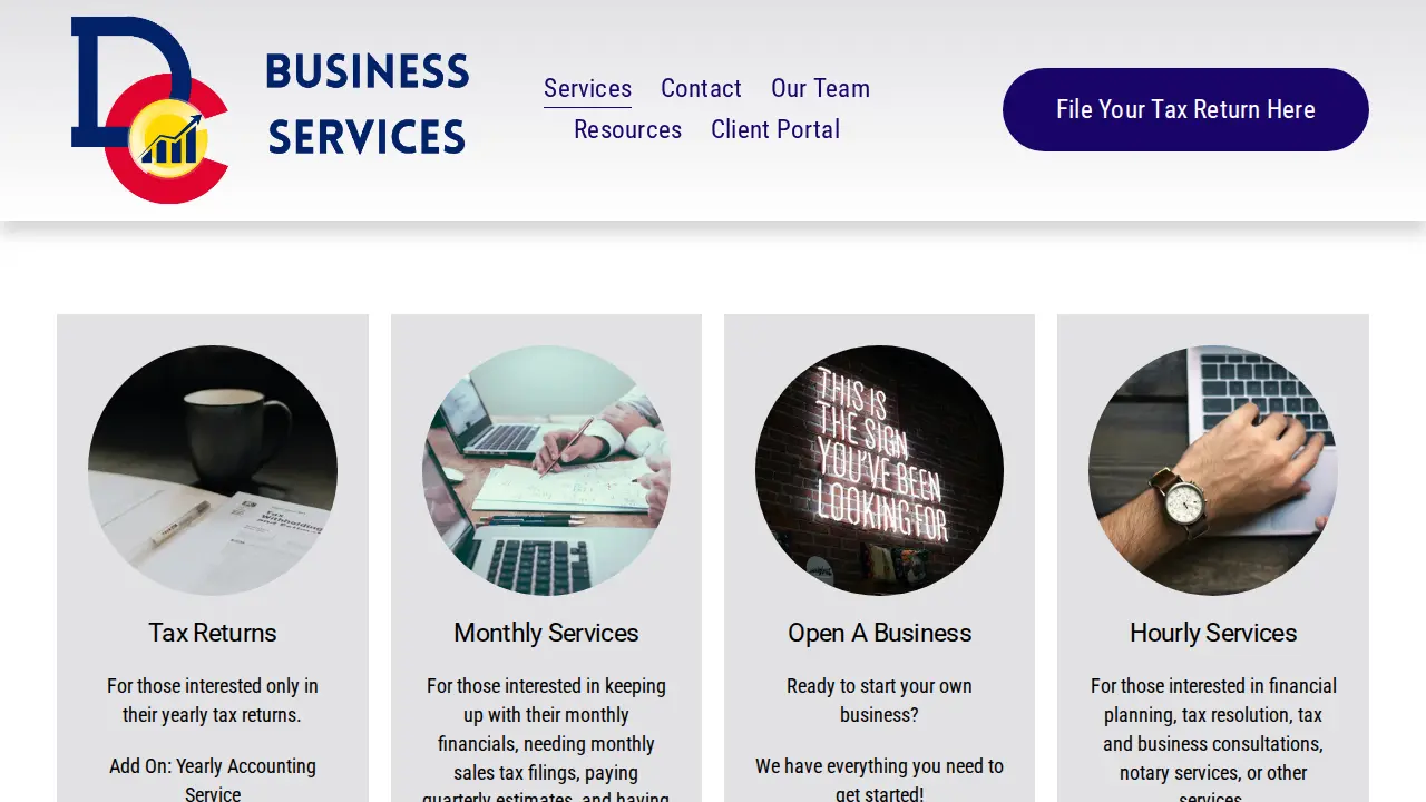 DC Business Services page