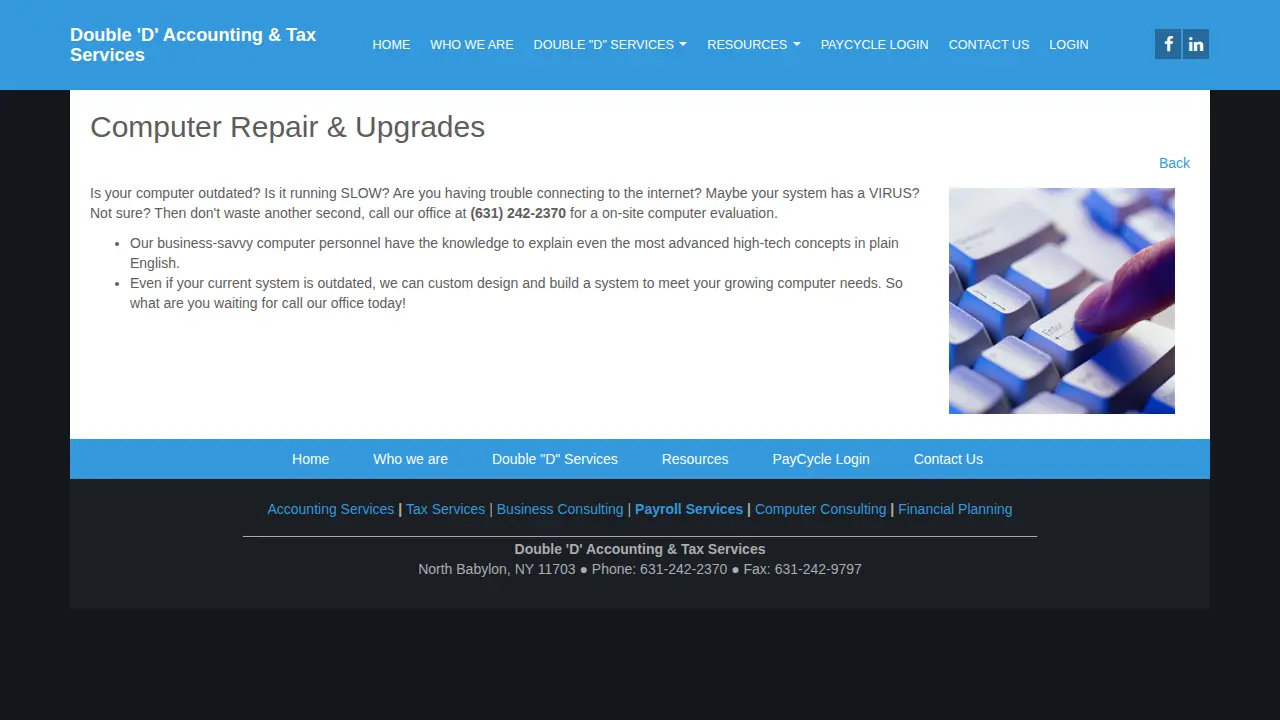 Double D Accounting & Tax Services page