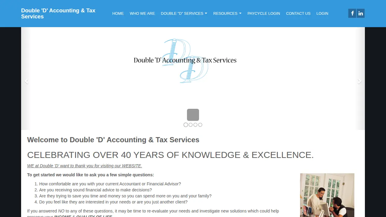 Double D Accounting & Tax Services page