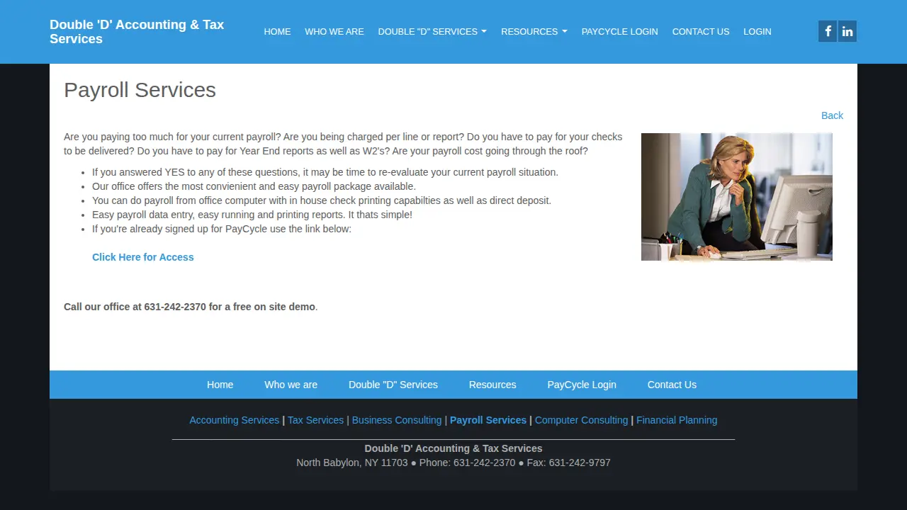 Double D Accounting & Tax Services page