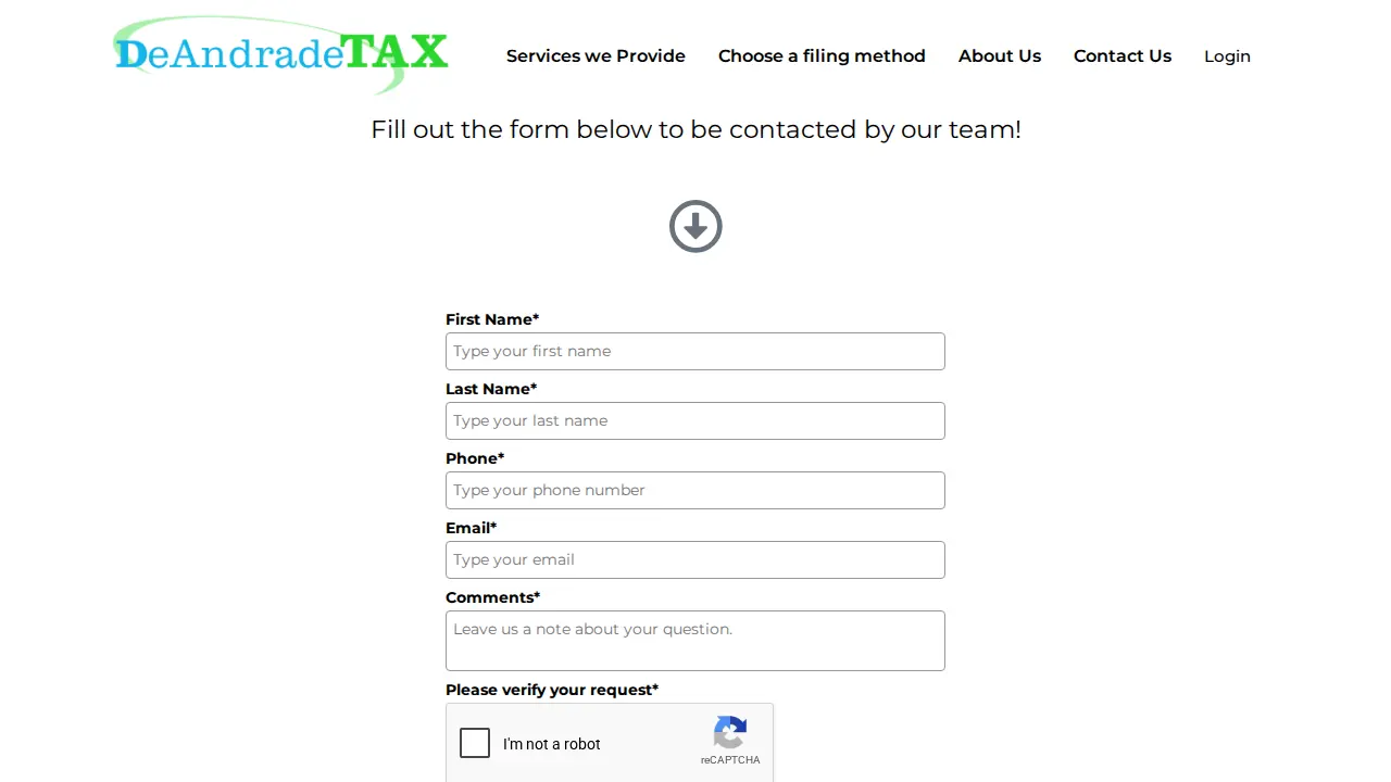 DEANDRADE TAX, LLC page