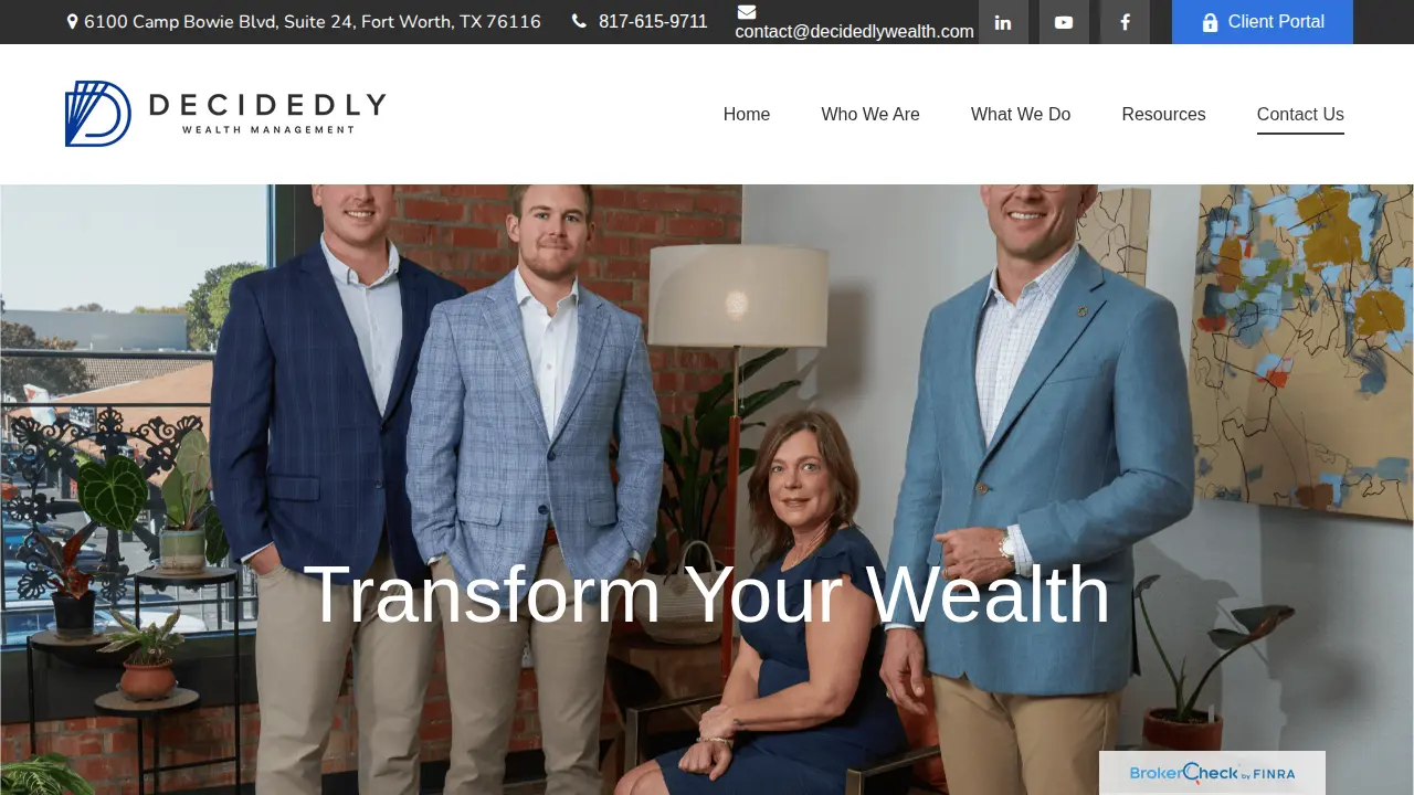 Decidedly Wealth Management page