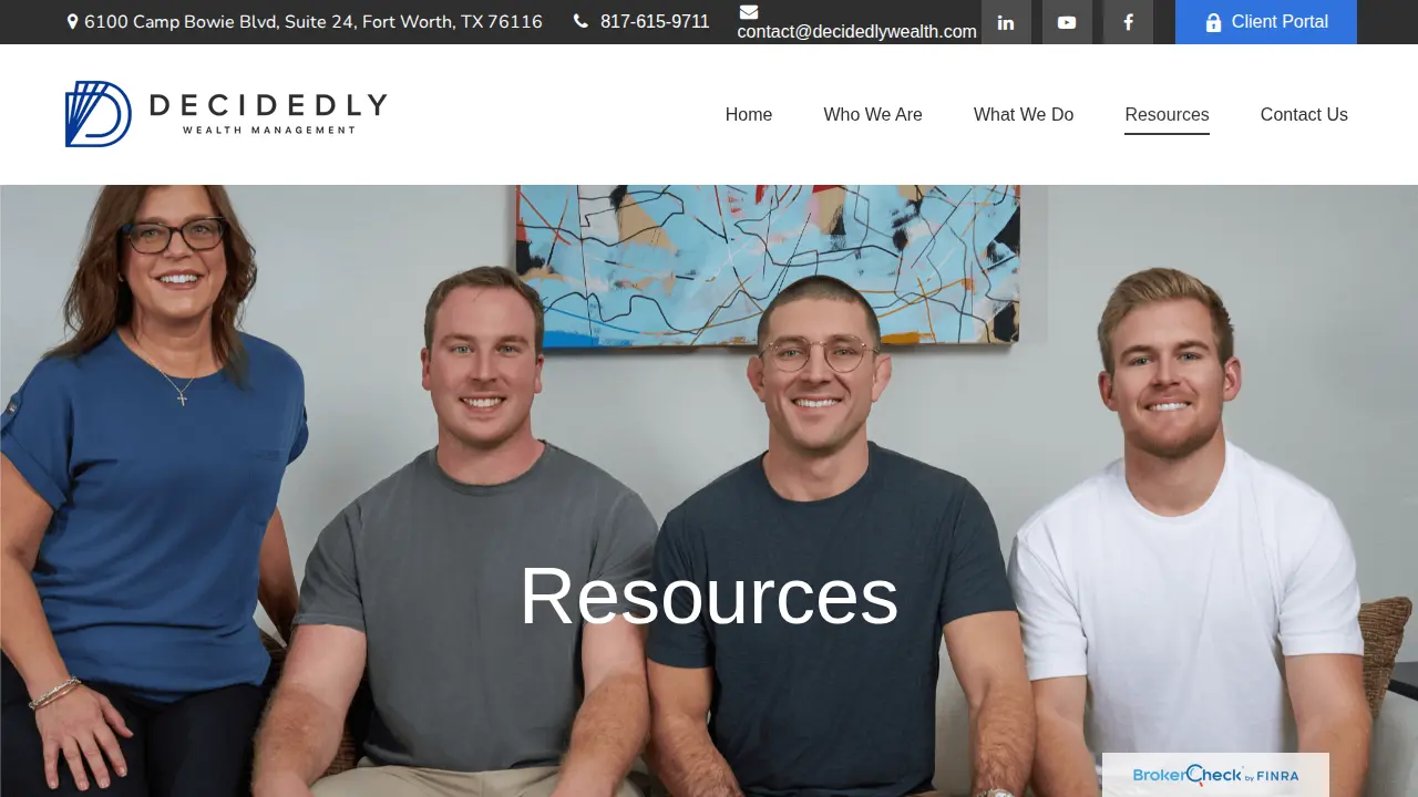 Decidedly Wealth Management page