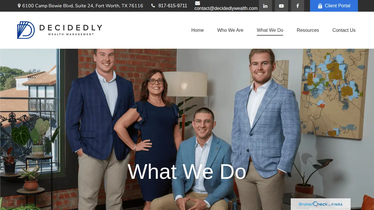 Decidedly Wealth Management page