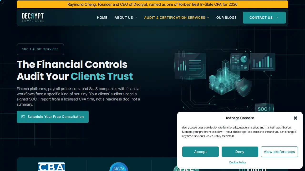 Decrypt Compliance page