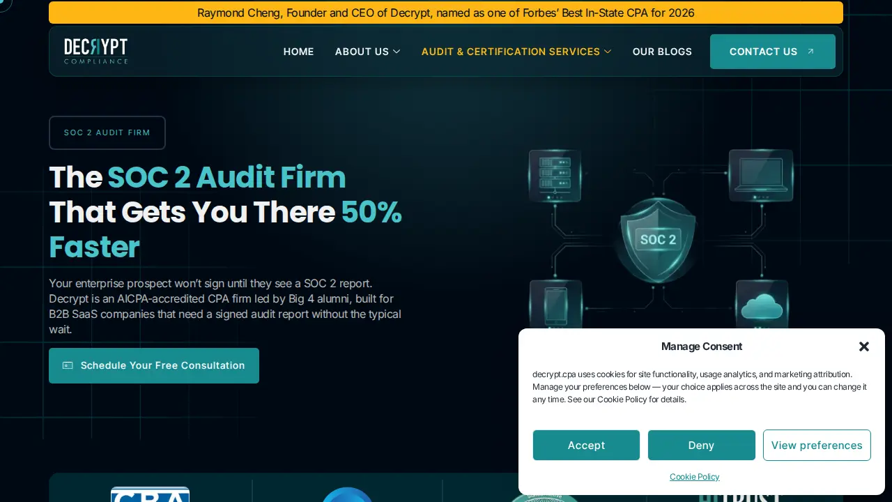 Decrypt Compliance page
