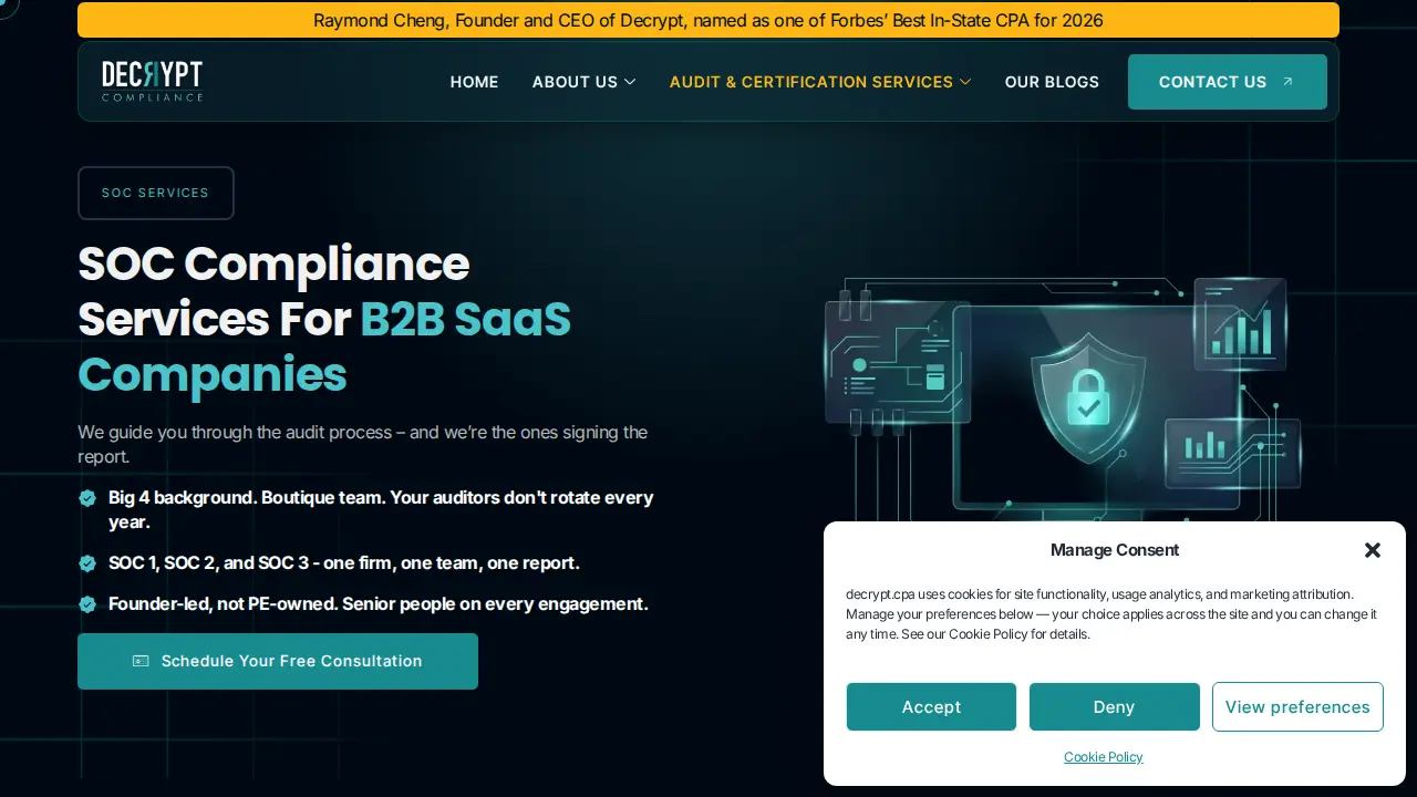Decrypt Compliance page