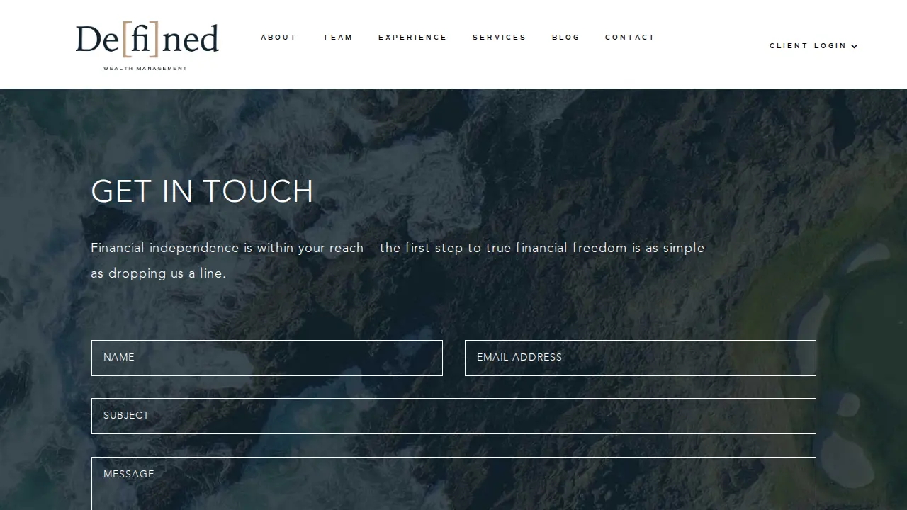 De[fi]ned Wealth Management page