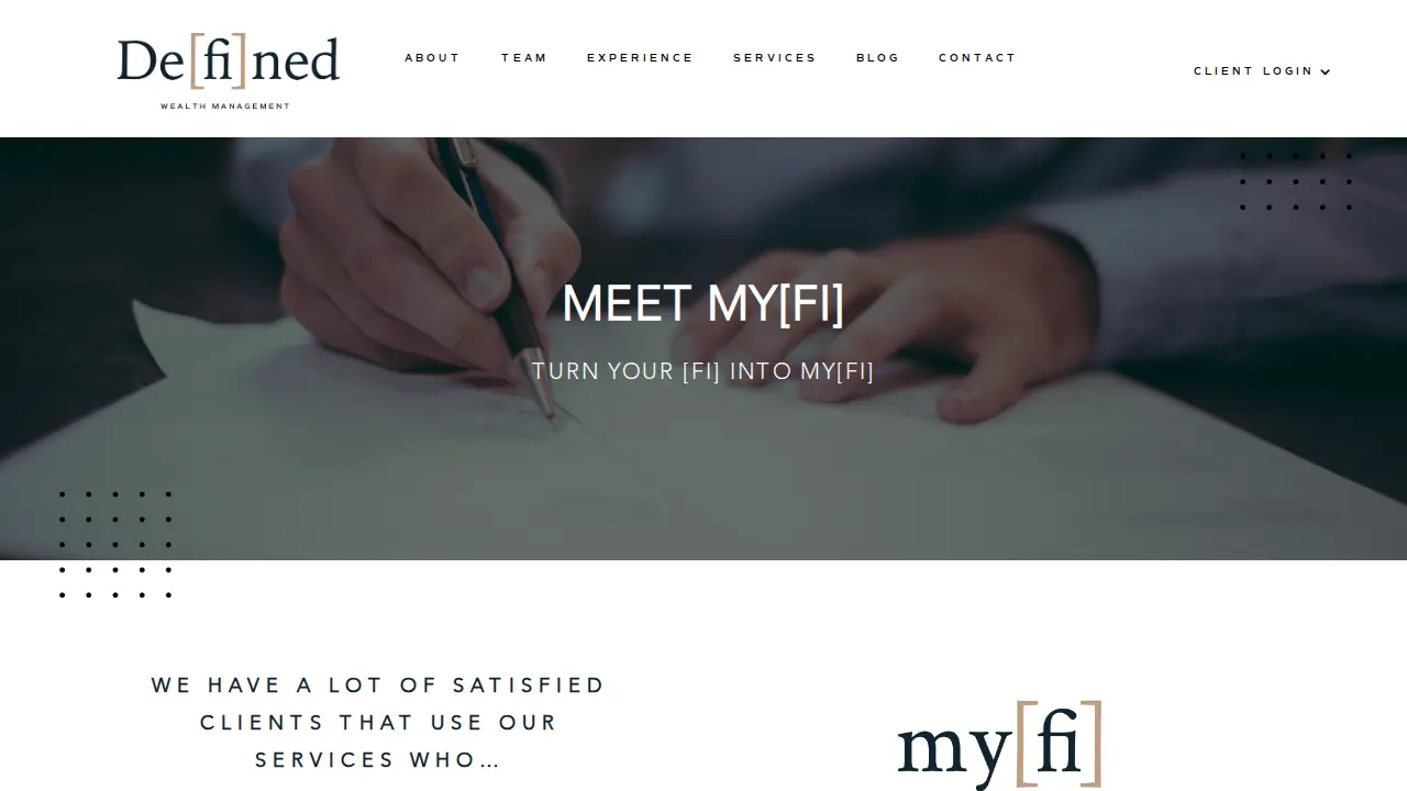 De[fi]ned Wealth Management page