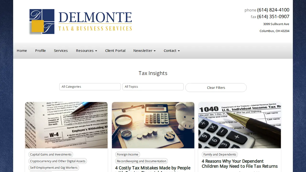 Delmonte Tax & Business Services page