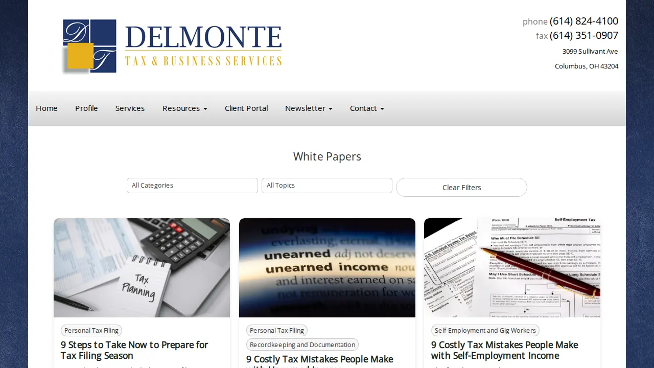 Delmonte Tax & Business Services page