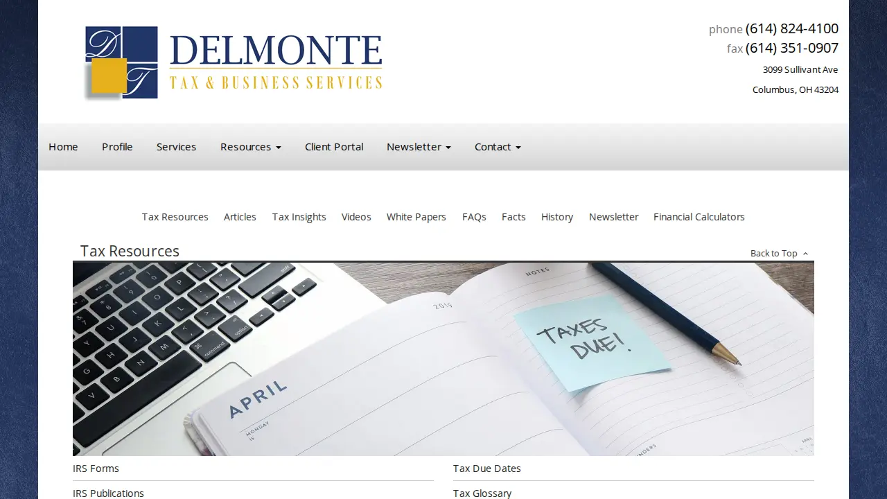 Delmonte Tax & Business Services page