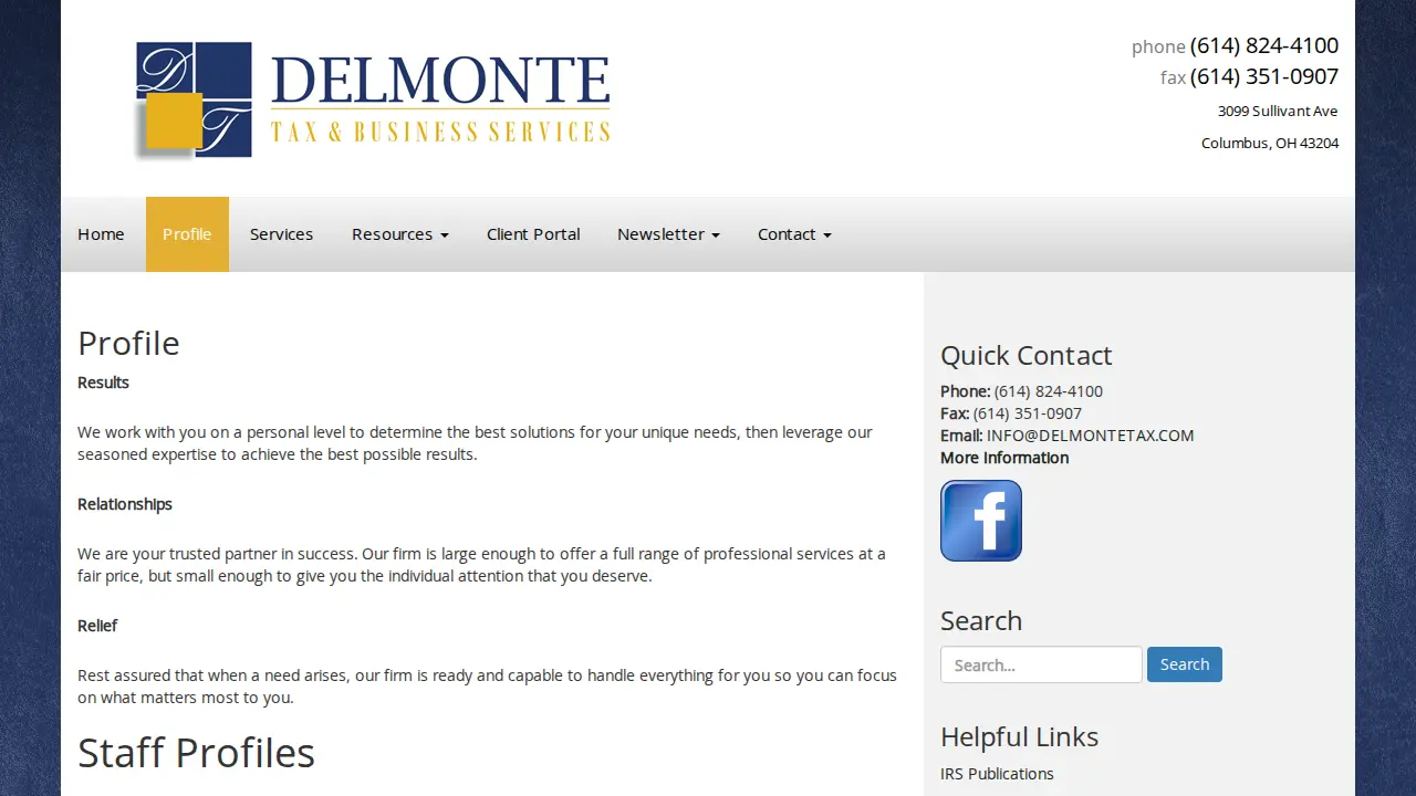 Delmonte Tax & Business Services page