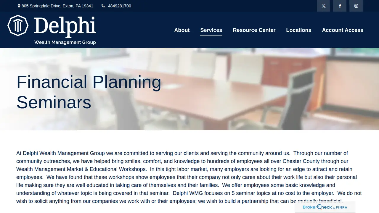 Delphi Wealth Management Group page