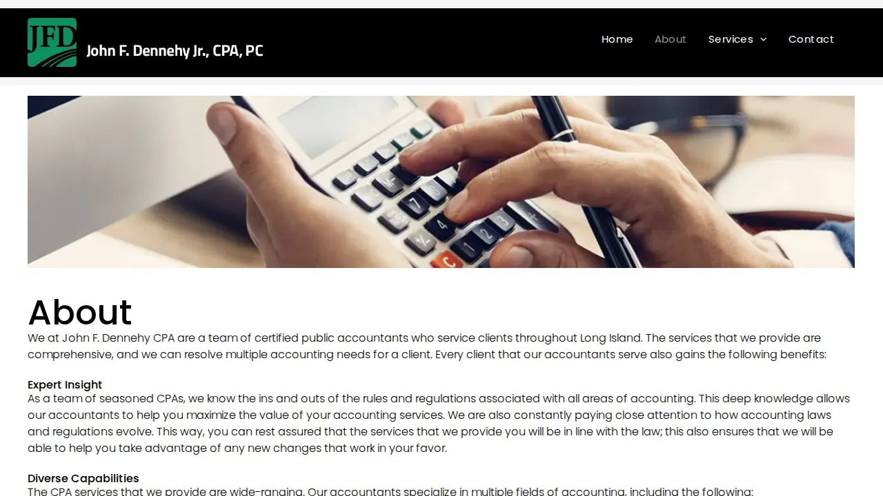 John F Dennehy Jr, CPA, PC page