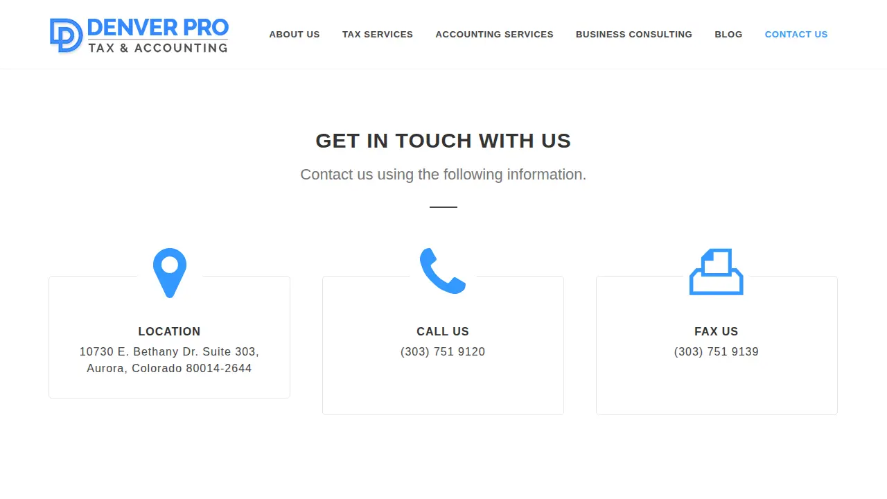 Denver Pro Tax & Accounting page