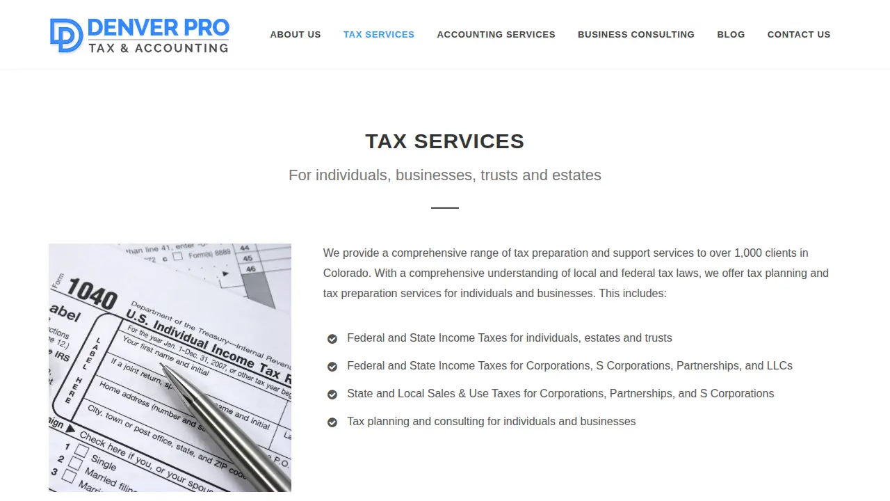 Denver Pro Tax & Accounting page